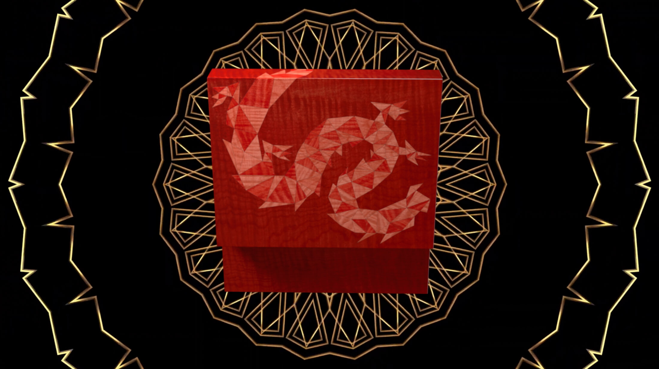 Opened green Lotusier tea humidor box